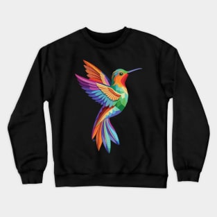 Colorful Geometric Hummingbird Crewneck Sweatshirt